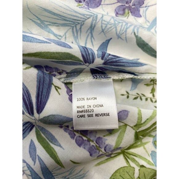 Rachel Roy‎ White Purple Floral Lightweight Blouse Top Medium - Picture 6 of 7